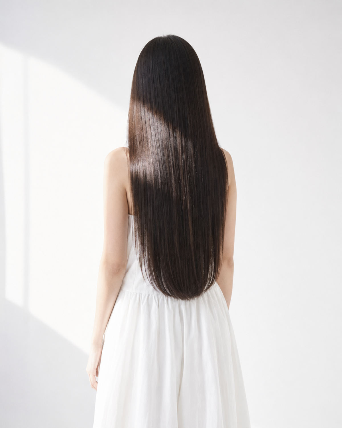 ストレートロングの艶髪スタイル
