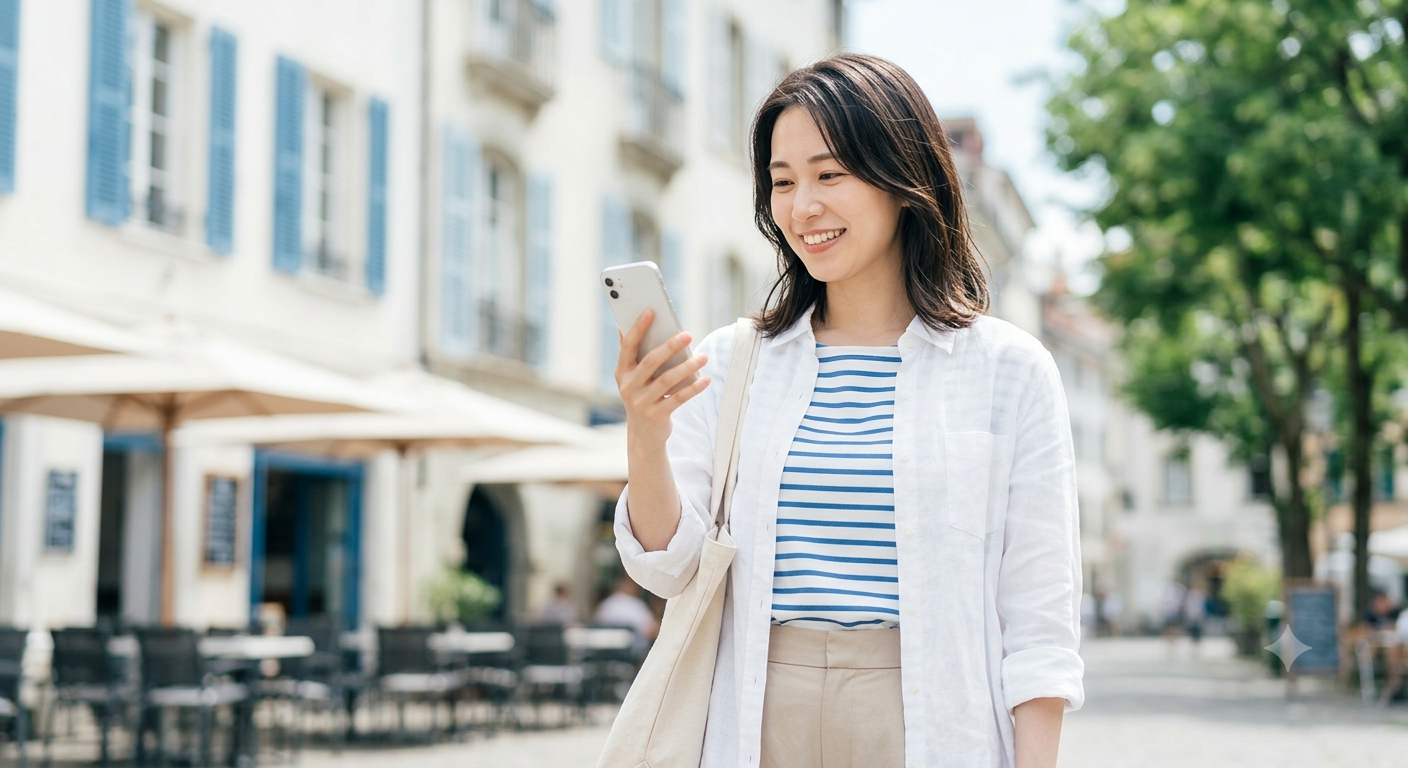 海外旅行を楽しむ女性