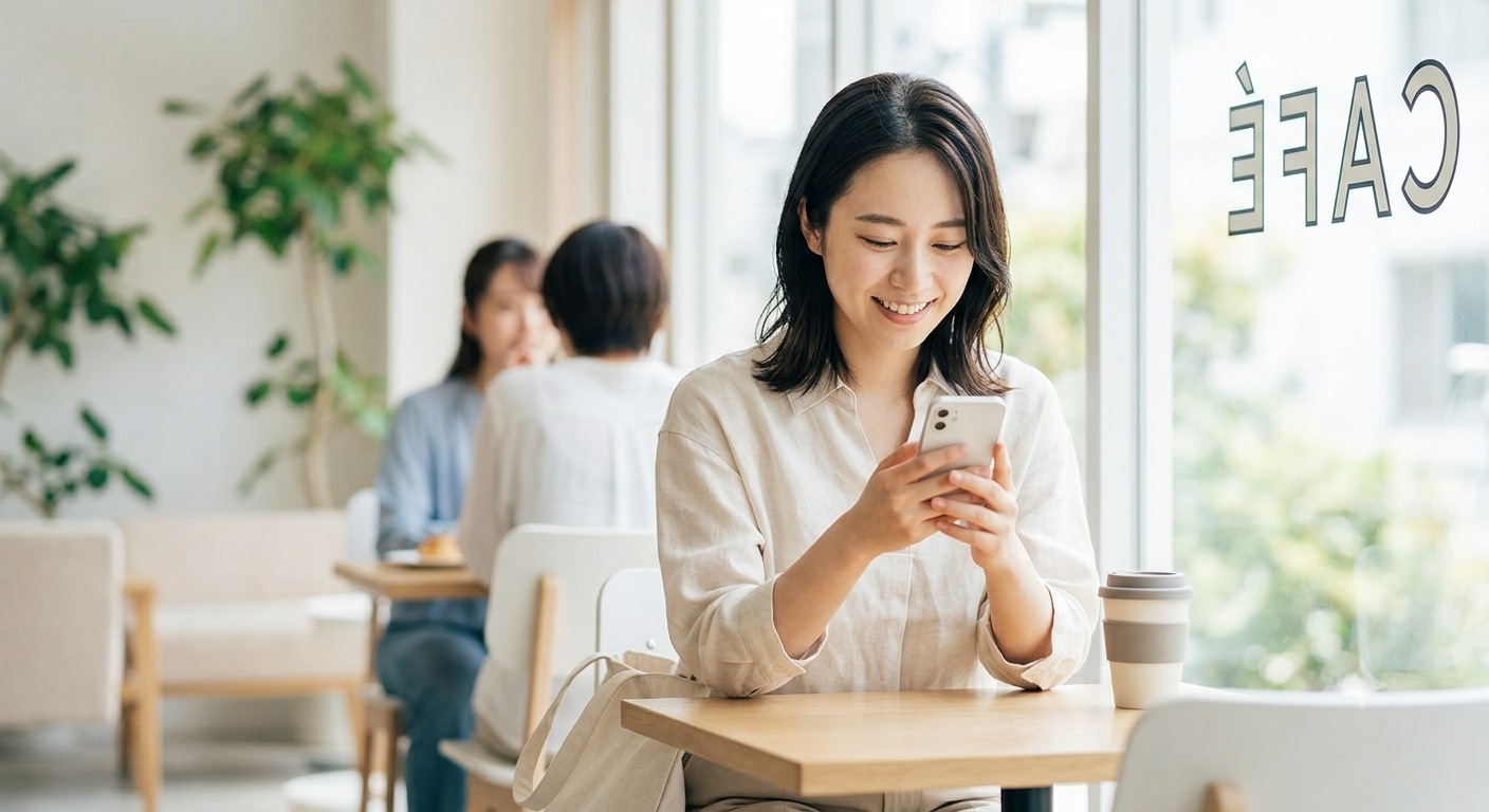 すきま時間にスマートフォンで学習する人